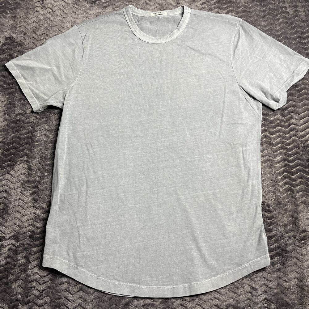 Buck Mason T Shirt Slub Curved Hem Tee gray Mens Size Medium